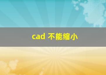 cad 不能缩小